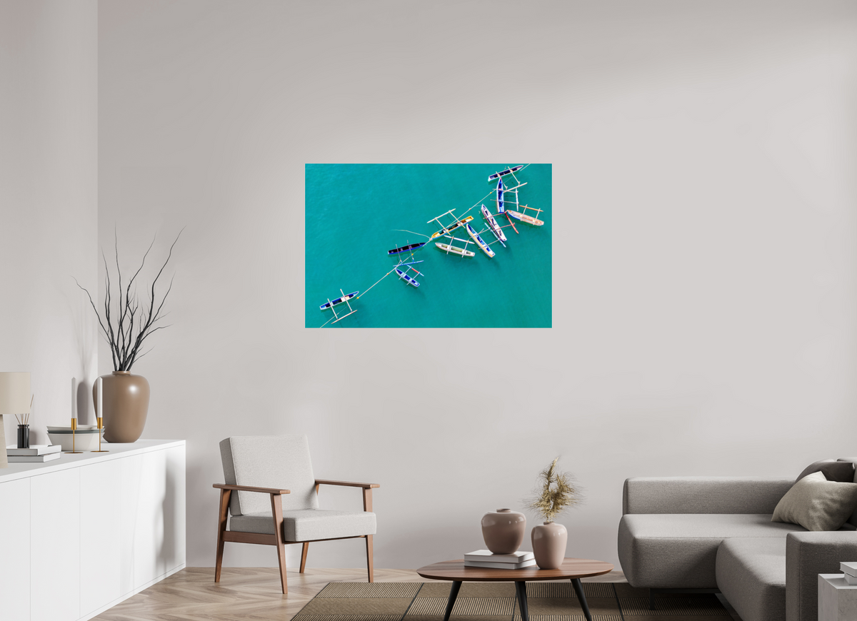 120 x 80 cm, Photo Print Under Acrylic Glass Anchored in Blue