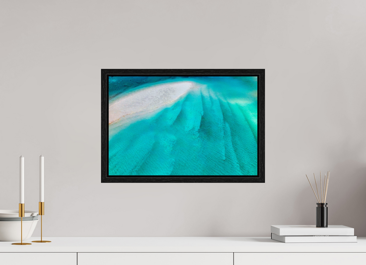 45 x 30 cm, Floater Frame Anchored in Blue