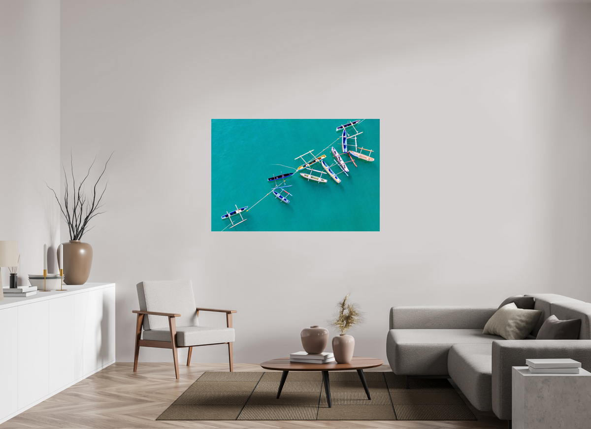 150 x 100 cm, Photo Print Under Acrylic Glass Anchored in Blue