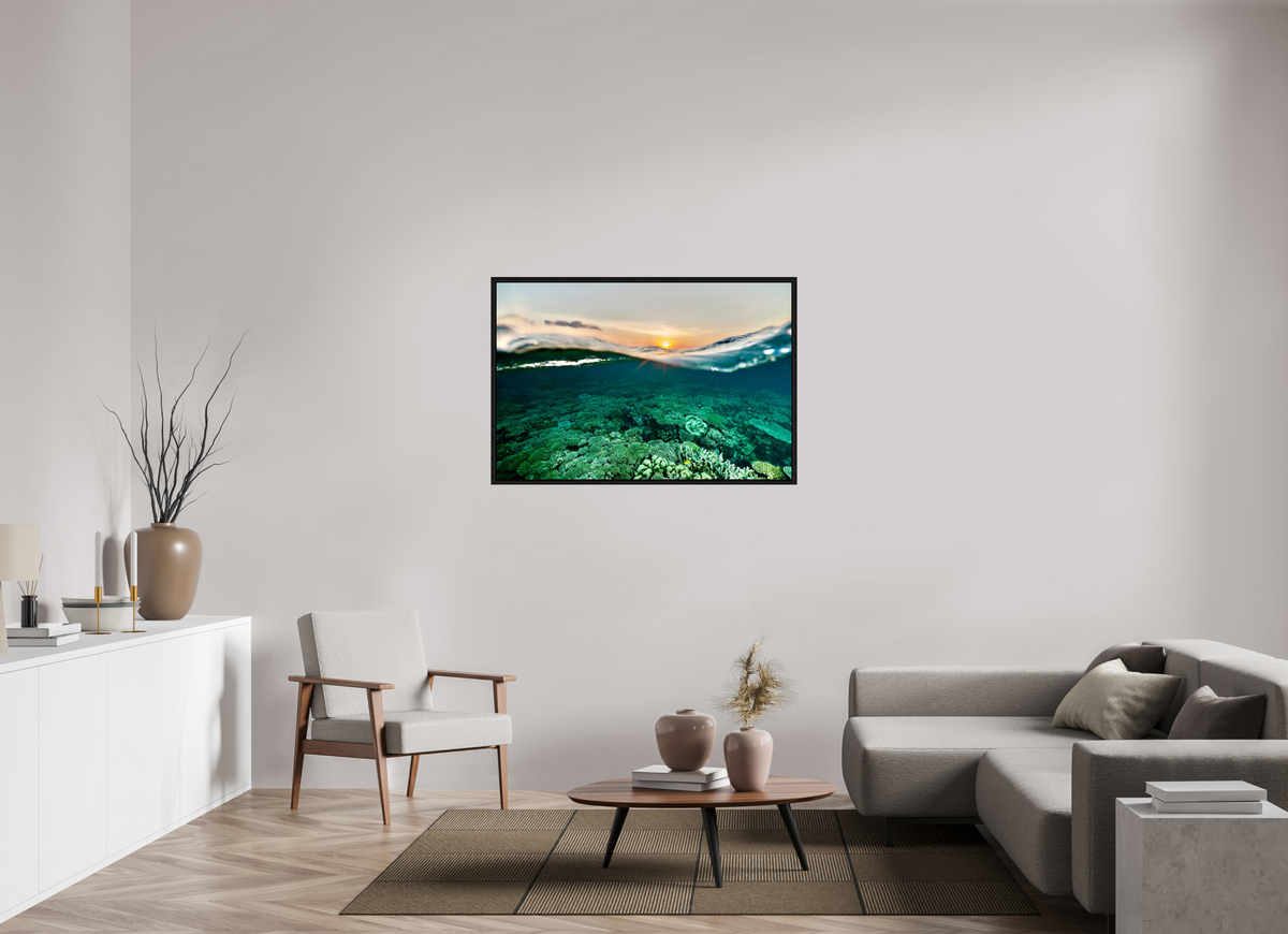 120 x 80 cm, Floater Frame Sunrise reef