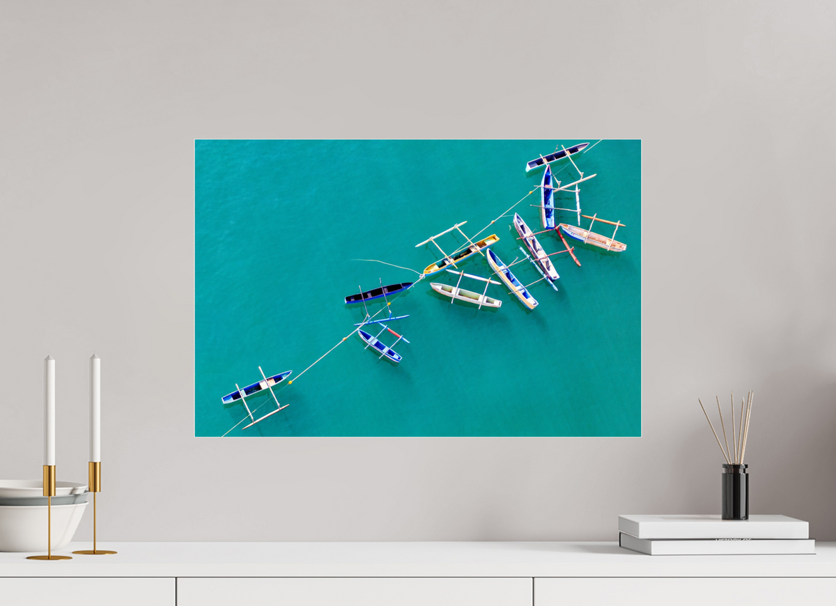 60 x 40 cm, Photo Print Under Acrylic Glass Anchored in Blue