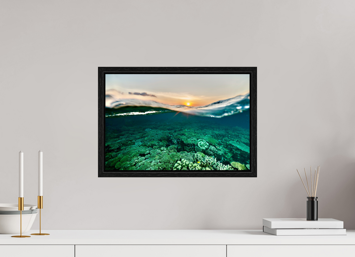 45 x 30 cm, Floater Frame Sunrise reef