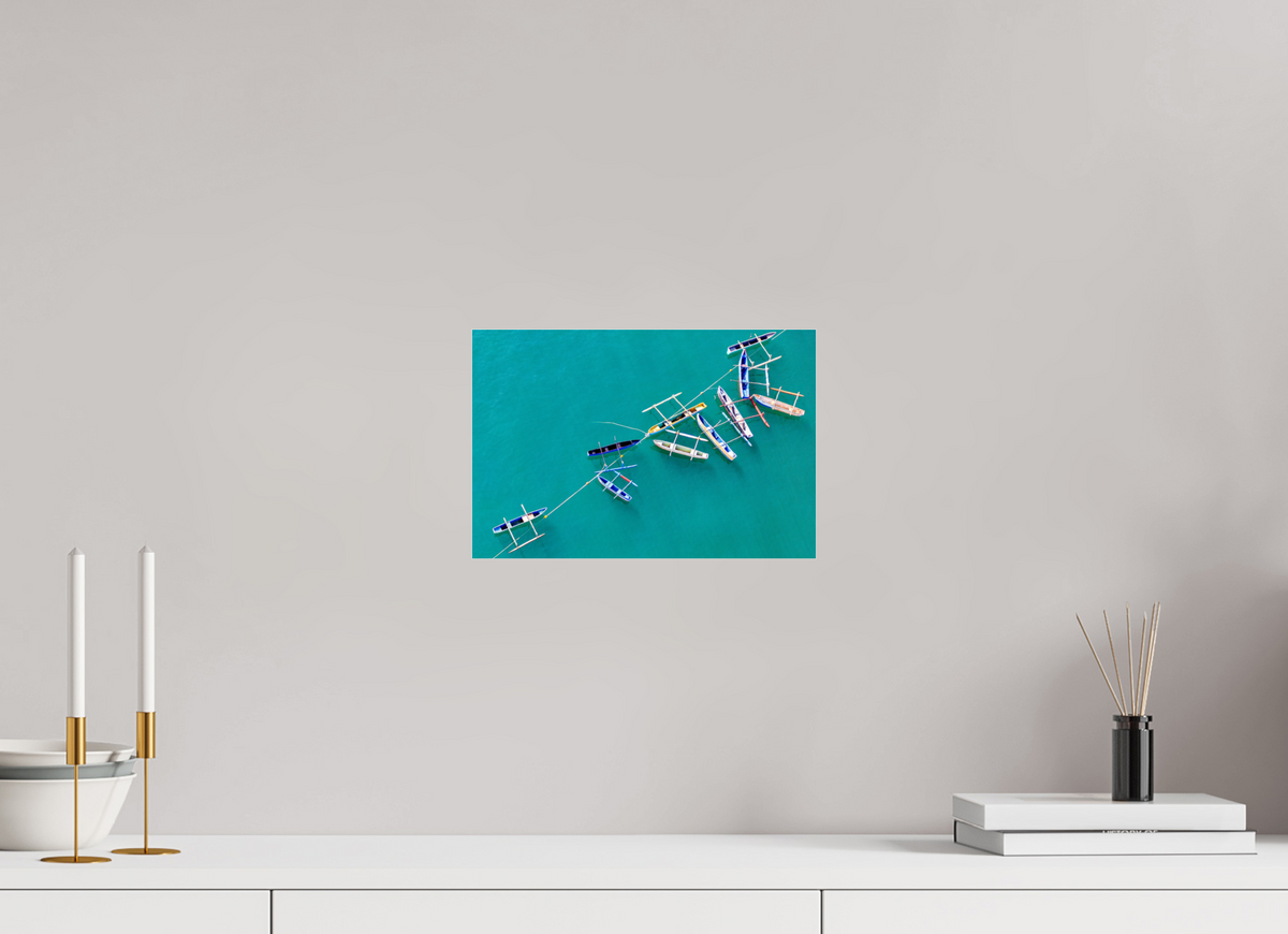 30 x 20 cm, Photo Print Under Acrylic Glass Anchored in Blue
