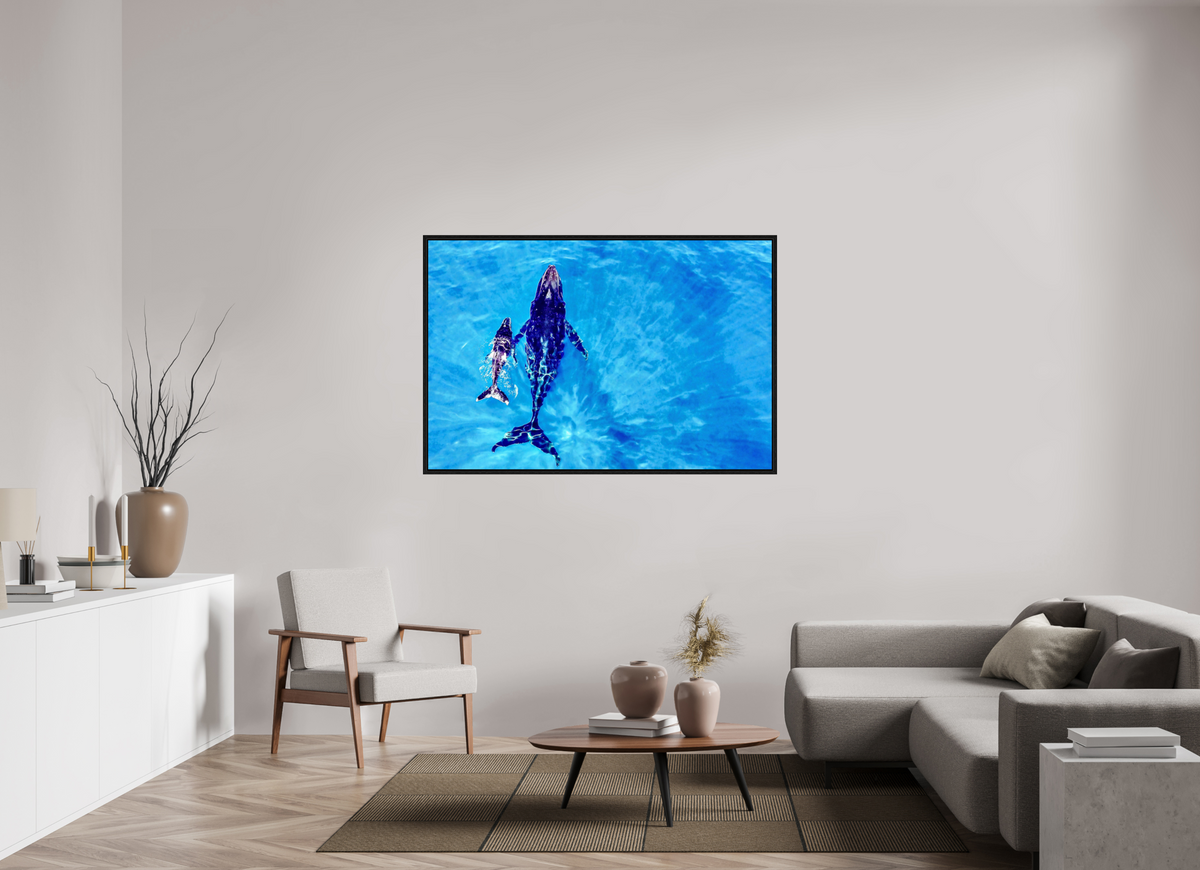 150 x 100 cm, Floater Frame A bond in blue