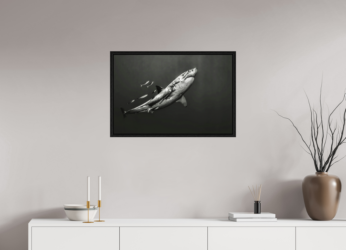 75 x 50 cm, Floater Frame The Great White