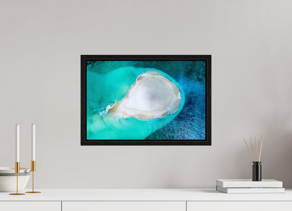 45 x 30 cm, Floater Frame Paradise Island