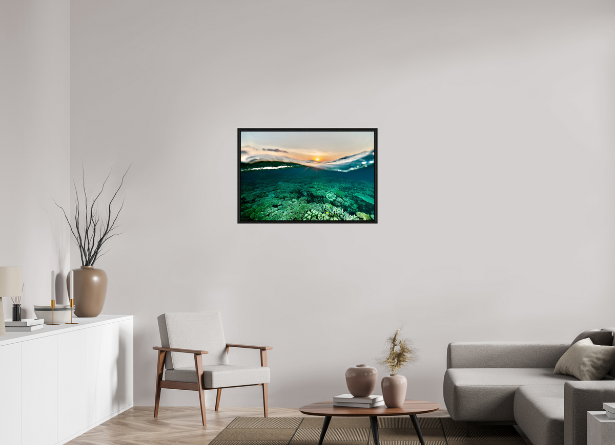 90 x 60 cm, Floater Frame Sunrise reef
