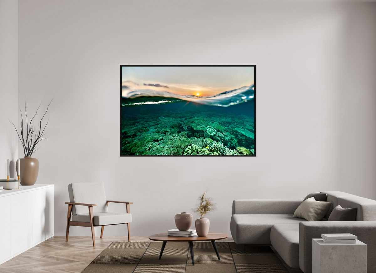 180 x 120 cm, Floater Frame Sunrise reef
