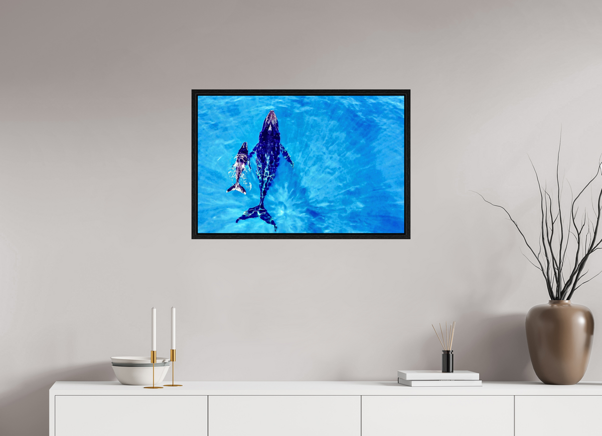 75 x 50 cm, Floater Frame A bond in blue