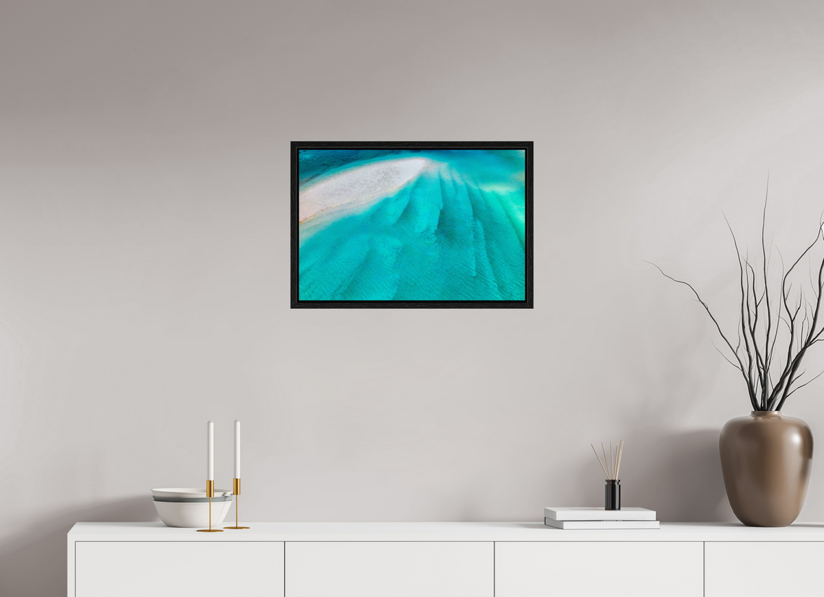 60 x 40 cm, Floater Frame Anchored in Blue