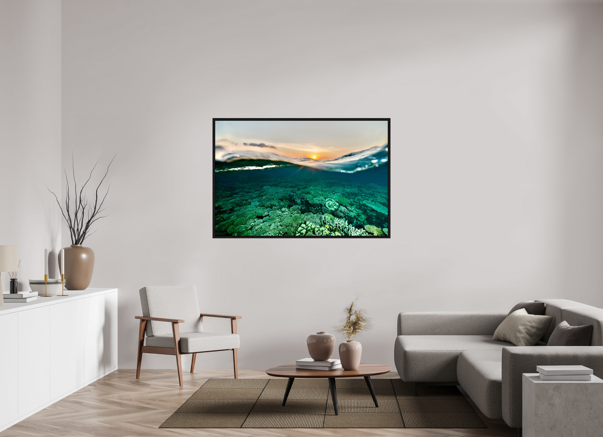 150 x 100 cm, Floater Frame Sunrise reef