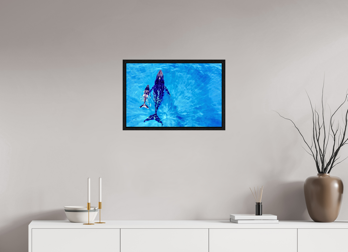 60 x 40 cm, Floater Frame A bond in blue