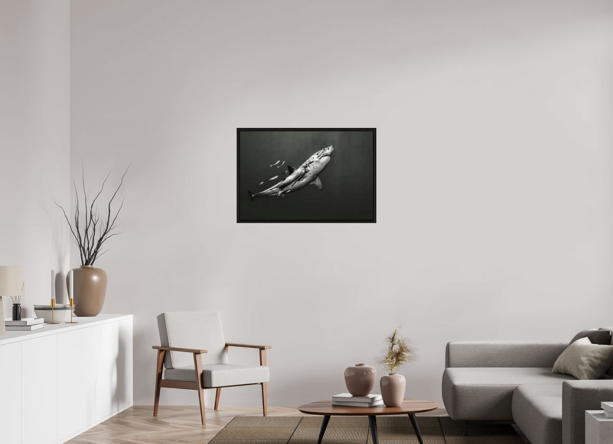 90 x 60 cm, Floater Frame The Great White