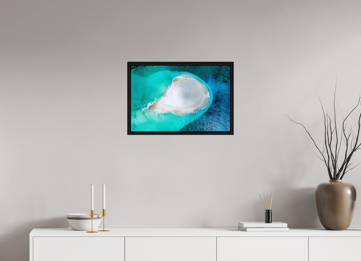 60 x 40 cm, Floater Frame Paradise Island