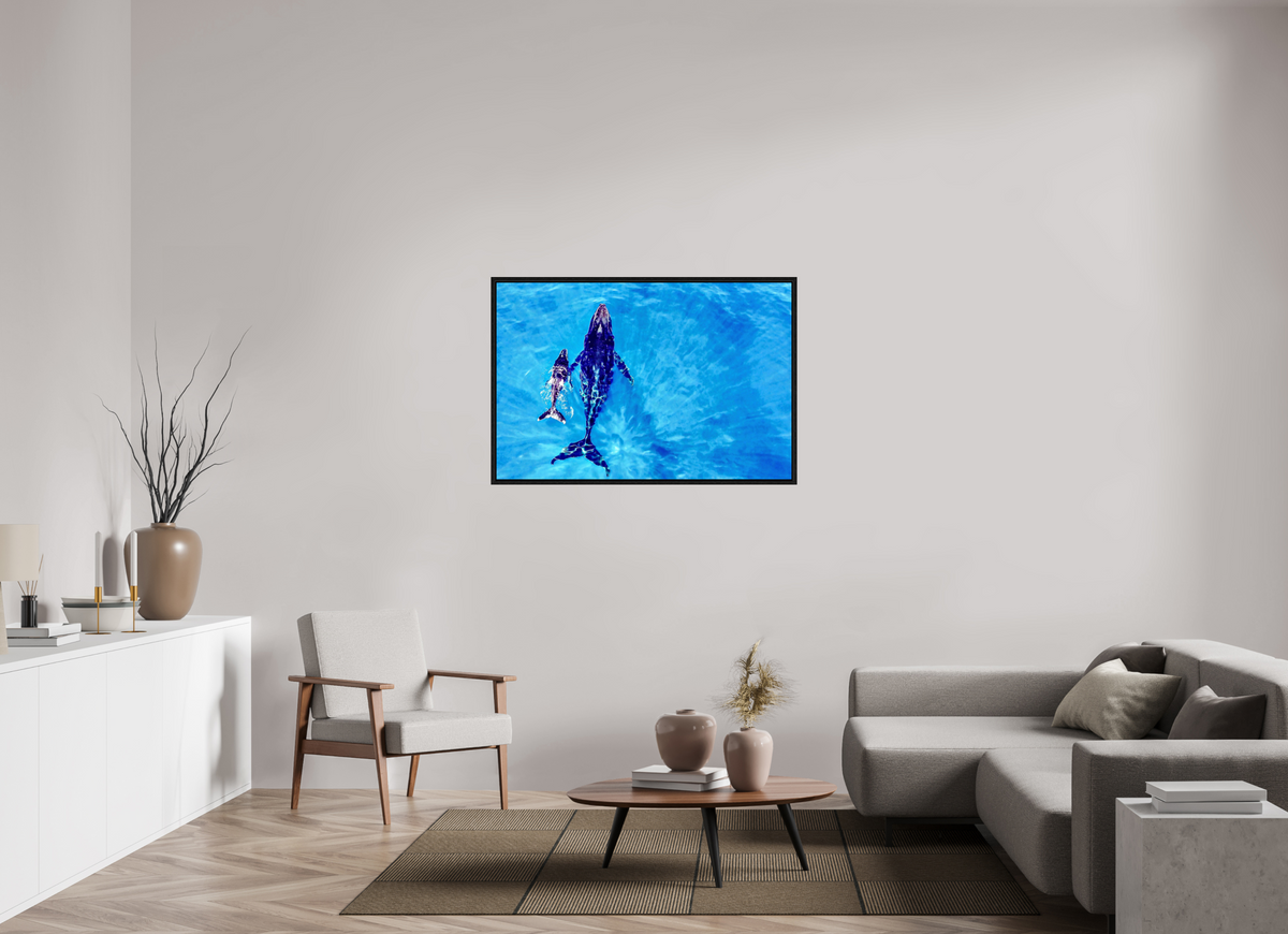 120 x 80 cm, Floater Frame A bond in blue