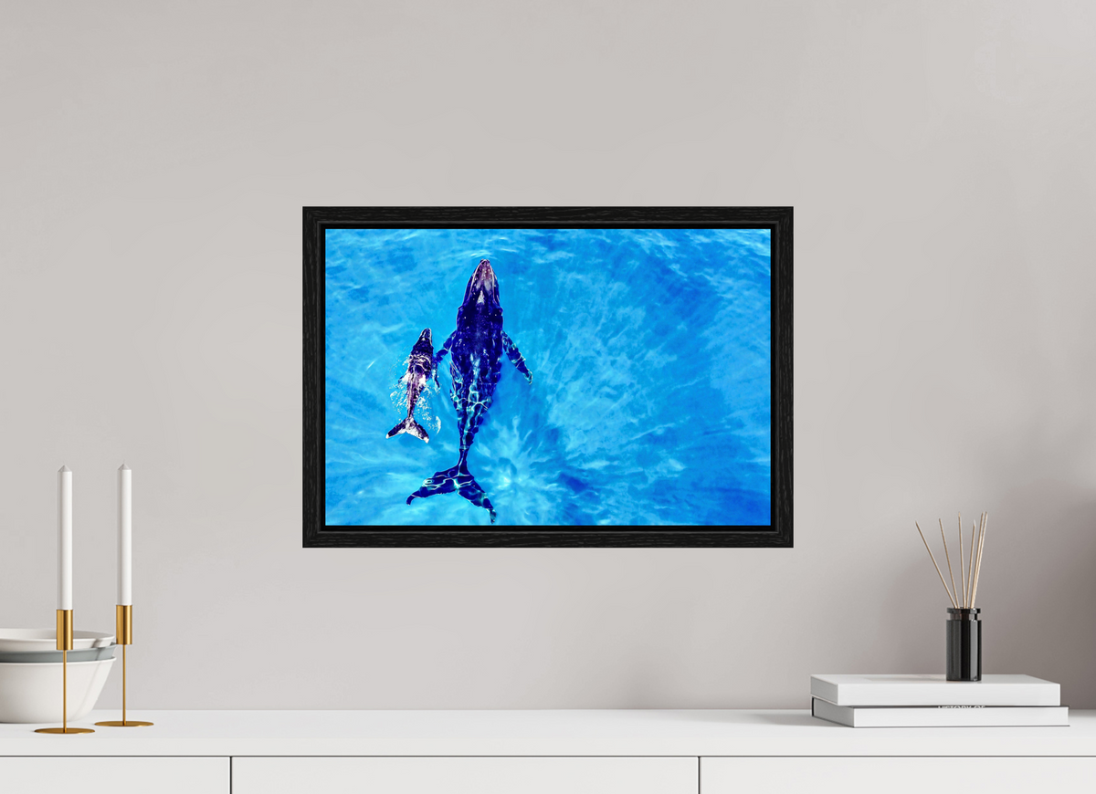 45 x 30 cm, Floater Frame A bond in blue