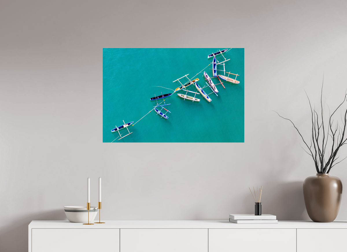90 x 60 cm, Photo Print Under Acrylic Glass Anchored in Blue