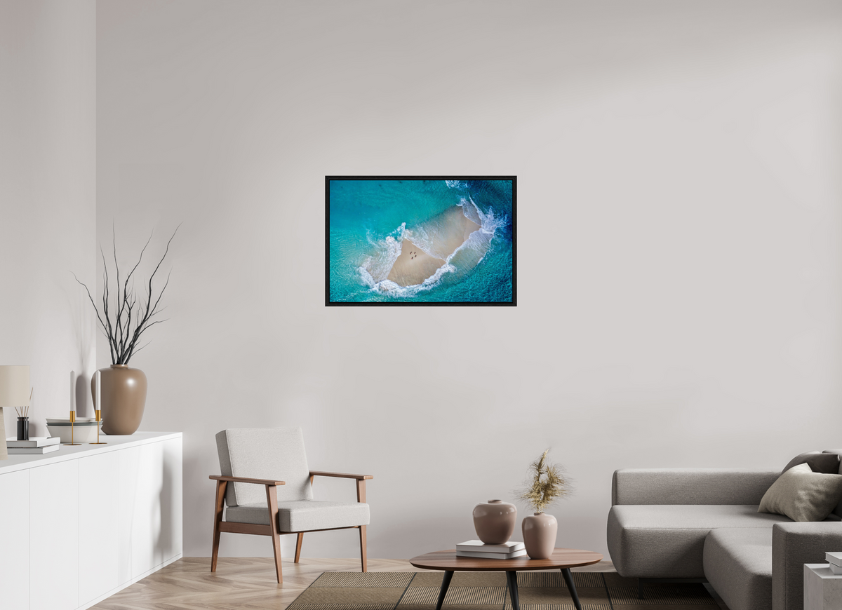 90 x 60 cm, Floater Frame Island of Silence