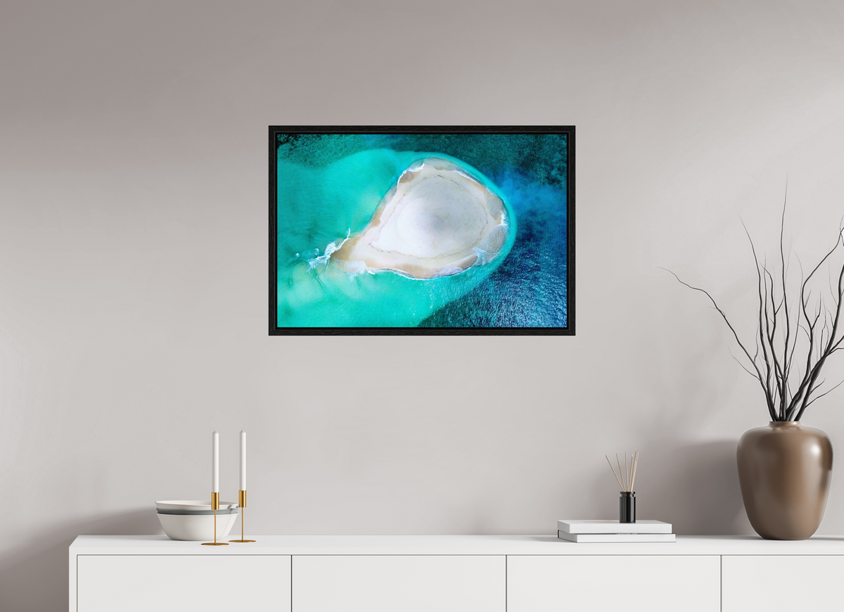 75 x 50 cm, Floater Frame Paradise Island